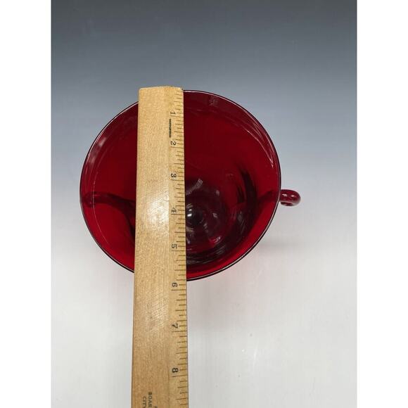 Vintage Glass Red Ruby Trophy Pedestal Vase Handled‎ MCM - Picture 14 of 16
